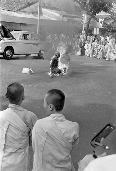 Other monks and nuns looked on as Quang Duc burned to death.
