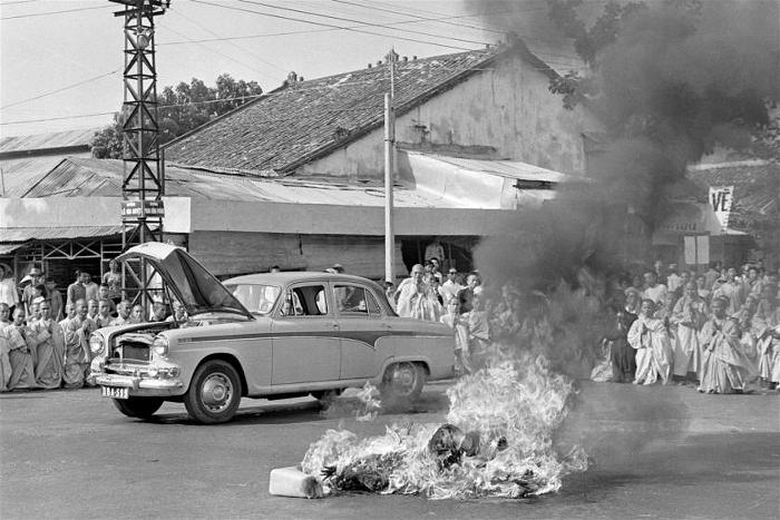 Quang Duc's self-immolation was done to protest alleged persecution of Buddhists by the South Vietnamese government.