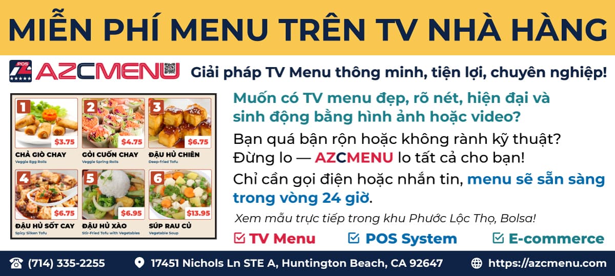 AZCMENU Cloudbase: Giải pháp TV Menu thông minh, tiện lợi, chuyên nghiệp!