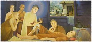 Đức Phật săn sóc cho một nhà sư bị đau ốm