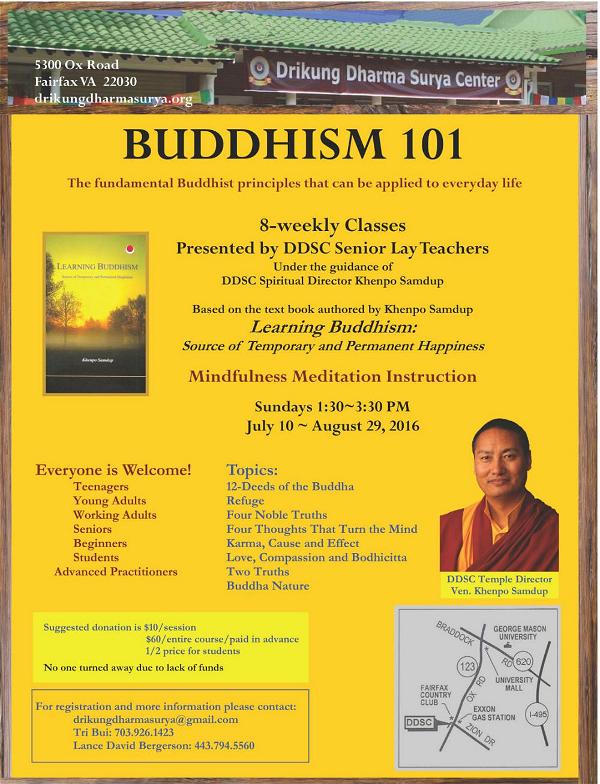 DDSC Buddhism 101 flyer