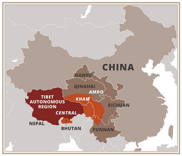 map of tibet