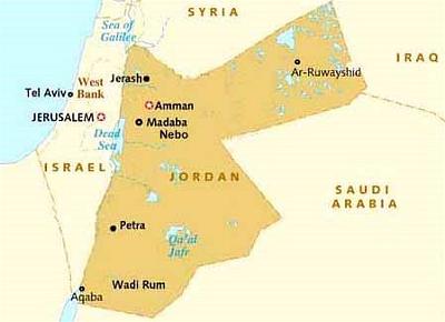 Bản đồ Jordan (Ảnh Internet)