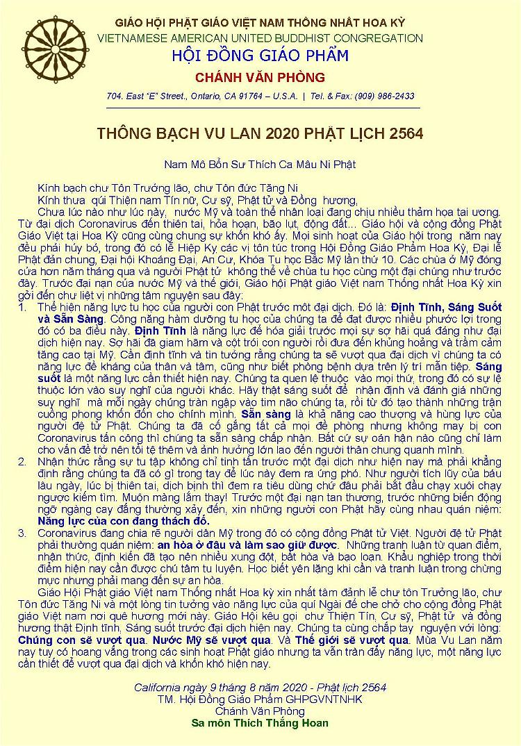 thong bach vu lan 2020