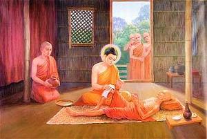 Đức Phật thăm Tỳ kheo đang bệnh