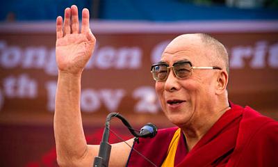 The Dalai Lama at a conference speech in New Delhi