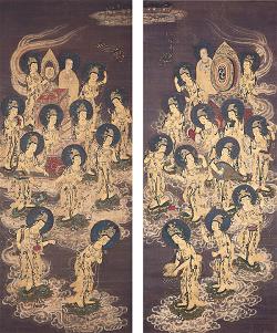 Twenty-Five_Bodhisattvas_Descending_from_Heaven,_c._1300