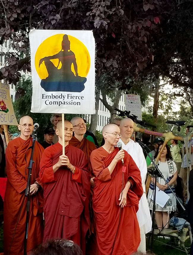 Hundreds of Buddhists join San Francisco climate march