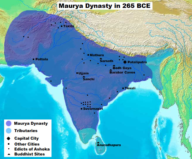 Hình 09 Ấn Độ dưới triều đại Maurya – thế kỉ thứ ba TCN